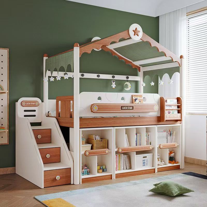 Bunk Bed With Stairs And Slide - # 工場OEM/ODM木製二段ベッド、無垢材ベッドフレーム、収納引き出し付き階段式二段ベッド、スライド付き