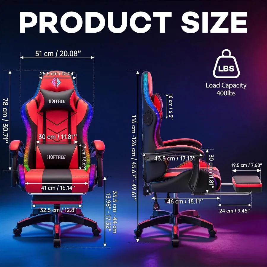 ゲーミング環境に最適な、スピーカーと音楽に合わせて点滅するL - Chairs のレビューと価格
