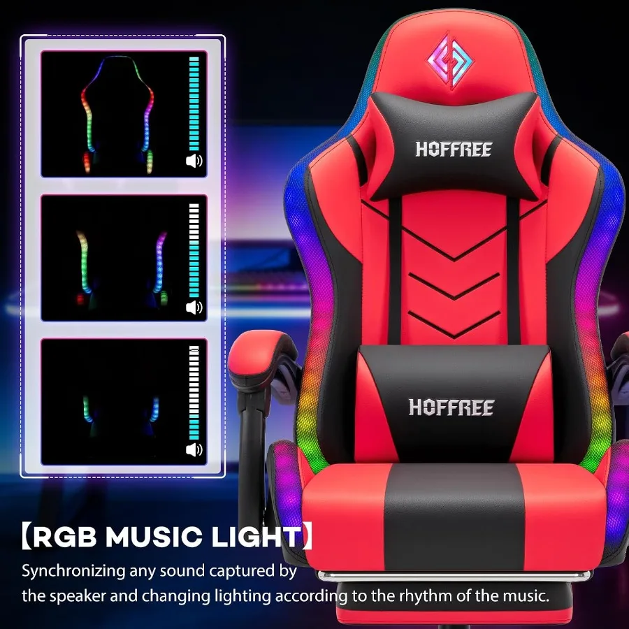 ゲーミング環境に最適な、スピーカーと音楽に合わせて点滅するL - Chairs のレビューと価格