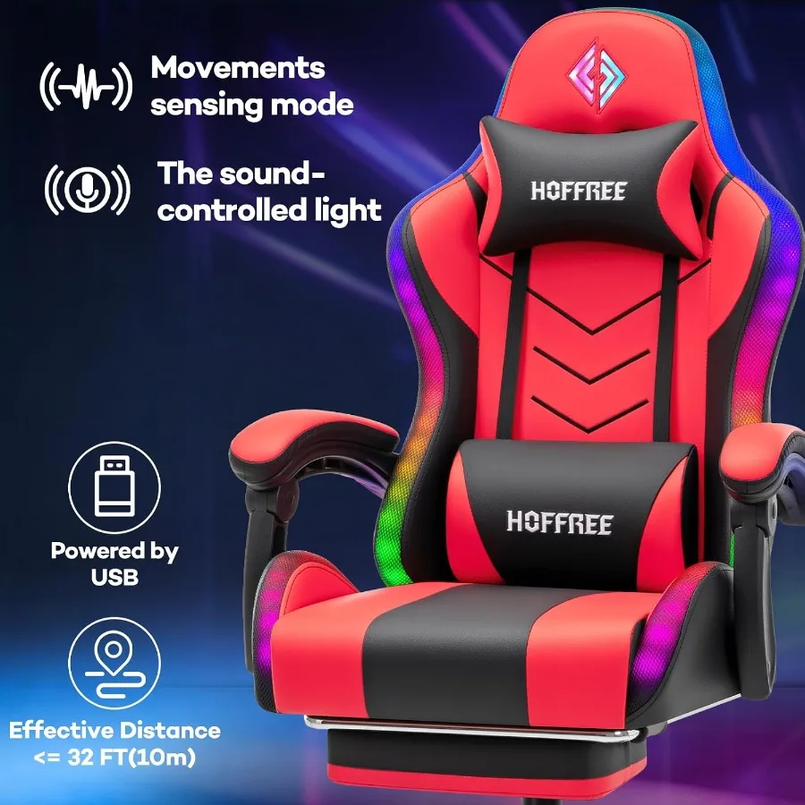 ゲーミング環境に最適な、スピーカーと音楽に合わせて点滅するL - Chairs のレビューと価格
