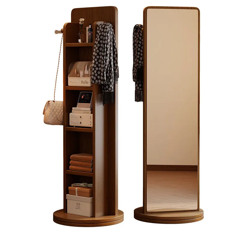 正方形回転式全身鏡、マガジンラック収納付き、移動可能な自立式 - Full Length Mirror Jewelry Armoire のレビューと価格