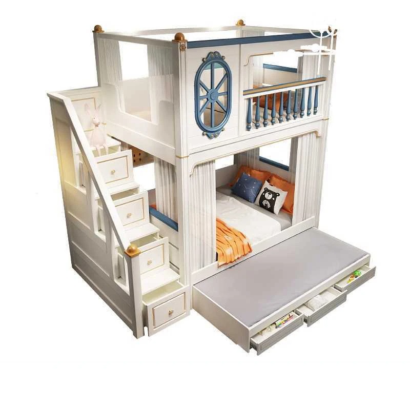 高級子供部屋用家具、スライドと階段付き二段ベッド - Bunk Bed With Stairs And Slide のレビューと価格